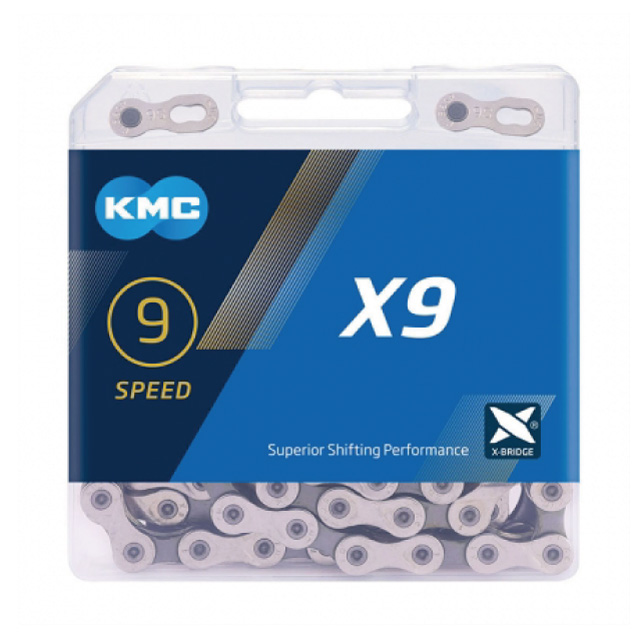 KMC X9 九速鏈條(銀黑色)