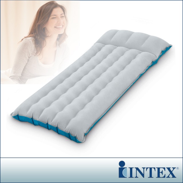 INTEX 單人野營充氣床-寬67cm(灰藍色)(67997)