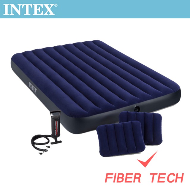 INTEX 經典雙人加大充氣床-寬152cm-特惠組合(64765)
