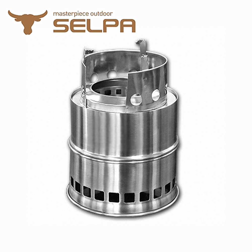 【韓國SELPA】不鏽鋼柴氣化火箭爐/柴火爐/登山爐(加高款)