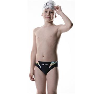【SAIN SOU】競賽/泳隊/兒童三角泳褲附泳帽A67102
