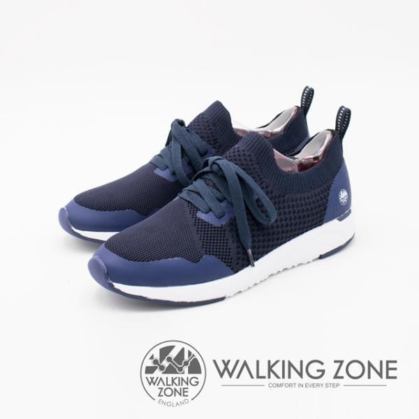 WALKING ZONE 洞感服貼設計 運動慢跑休閒女鞋-藍(另有黑)