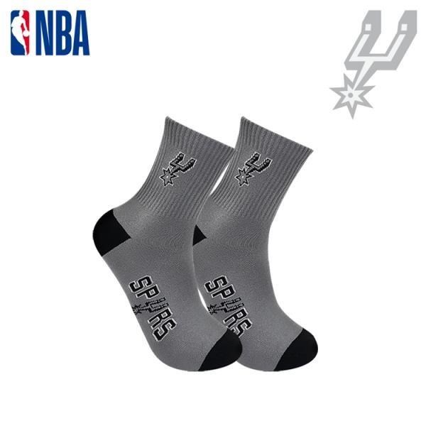 【NBA運動配件館】NBA襪子 平版襪 中筒襪 馬刺隊 球隊款緹花中筒襪