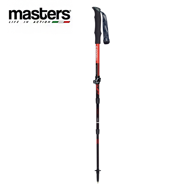 義大利MASTERS Speedster Alu 超短鋁合金登山杖 紅 1入