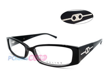 CELINE - 時尚光學眼鏡 精緻水鑽logo設計 VC1674S 黑