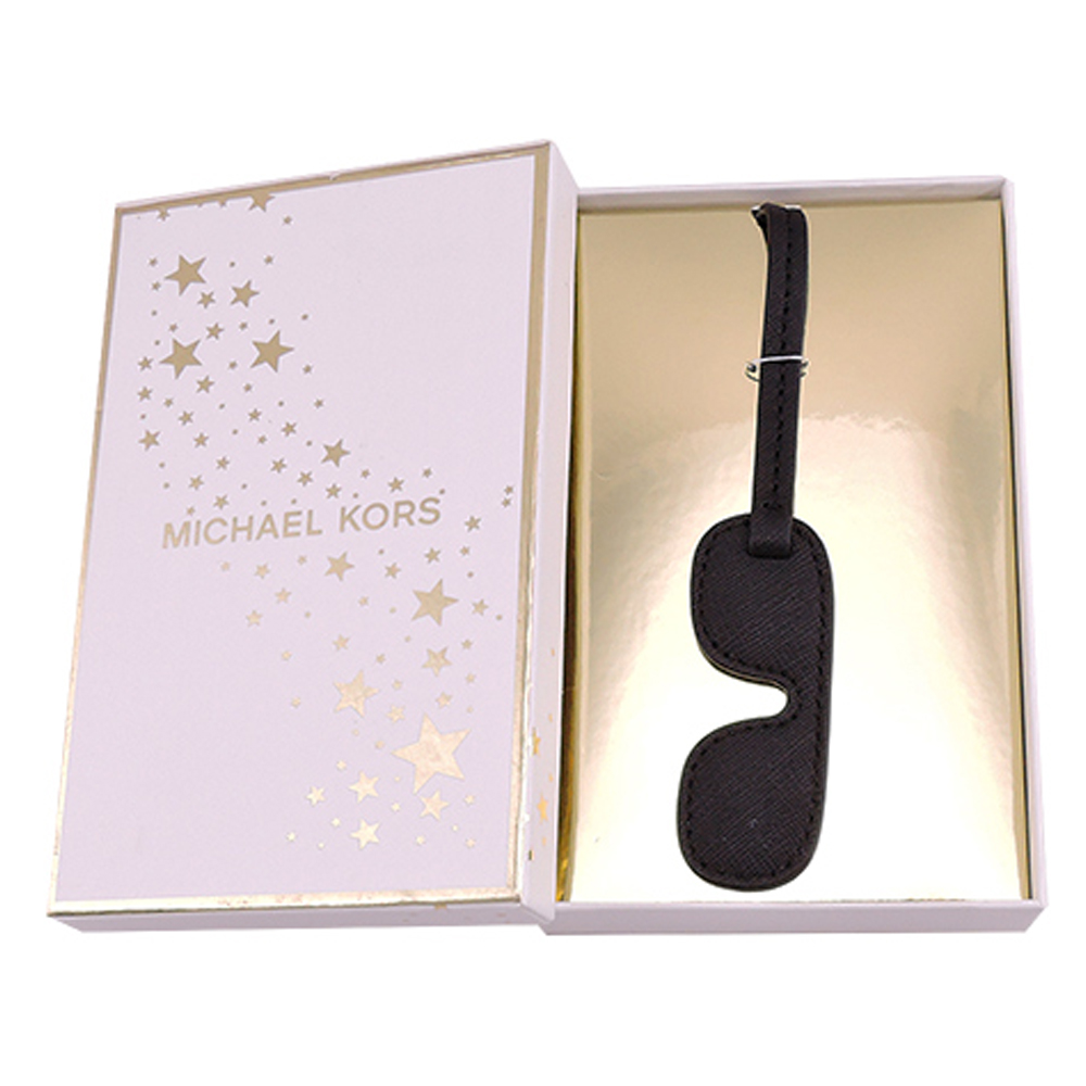 MICHAEL KORS 防刮牛皮飛行墨鏡禮盒吊飾(中-黑)