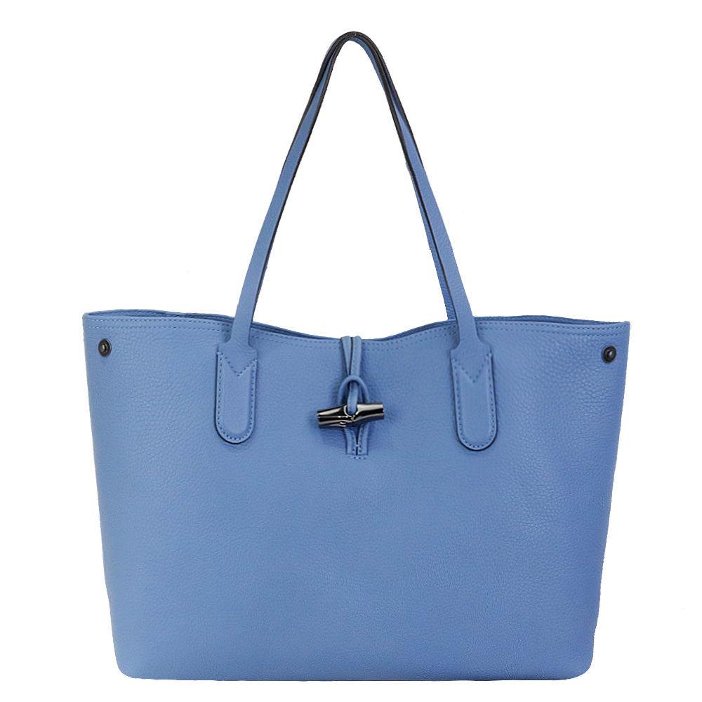 LONGCHAMP ROSEAU ESSENTIAL 竹節托特包(中/藍)