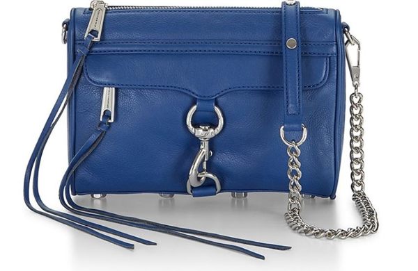 REBECCA MINKOFF MINI MAC 肩/斜揹包(寶藍色/銀鍊)