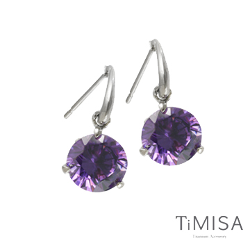 TiMISA《花妍朵朵-神秘紫》純鈦耳環一對