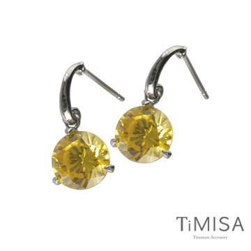 TiMISA《花妍朵朵-活力黃》純鈦耳環一對