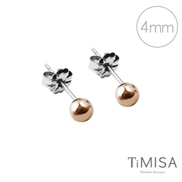TiMISA《極簡真我(4mm)玫瑰金》純鈦耳針