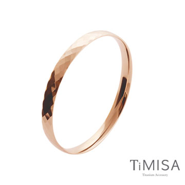 TiMISA《格緻真愛-寬版(玫瑰金)》純鈦手環