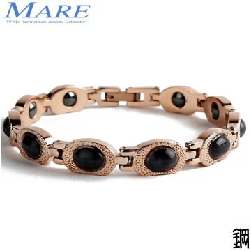 【MARE-316L白鋼系列】：花雅(灰藍貓眼石)玫金 款