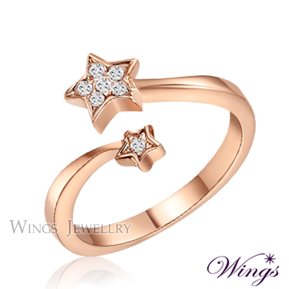Wings 星願 纖細美麗的優雅 精鍍玫瑰金戒指 尾戒