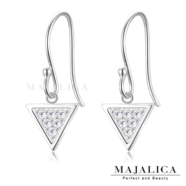 Majalica 925純銀耳環 幾何三角 耳勾式 PF8063