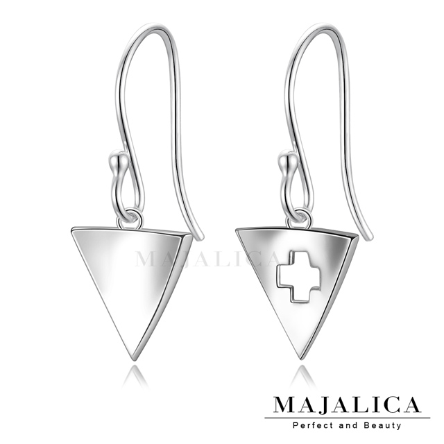 Majalica 925純銀耳環 三角主義 耳勾式 PF8084
