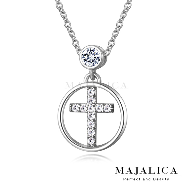 Majalica 925純銀項鍊 十字架 點晶系列 任選兩色 PN8072