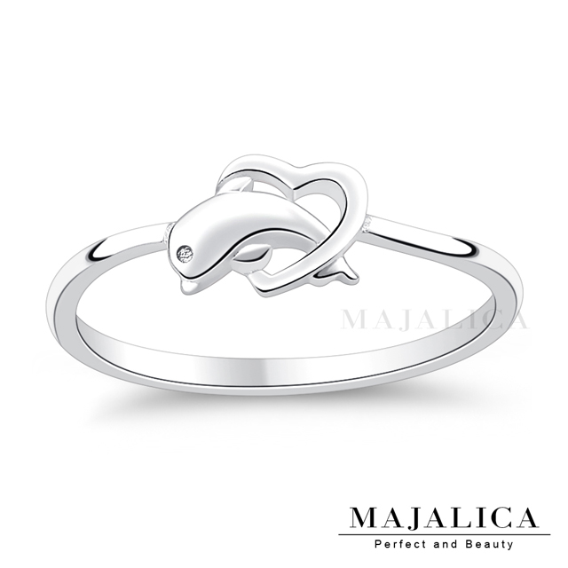 Majalica 925純銀戒指尾戒 海豚戀人 PR9019