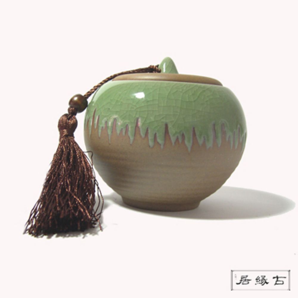 【古緣居】粗陶哥窯福圓茶葉罐(兩種款式)