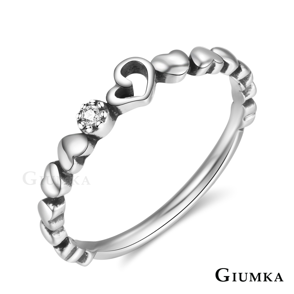 GIUMKA 925純銀 一串真心戒指 MRS07053