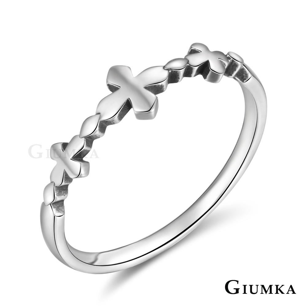 GIUMKA 925純銀 騎士精神 十字 戒指尾戒 MRS07018