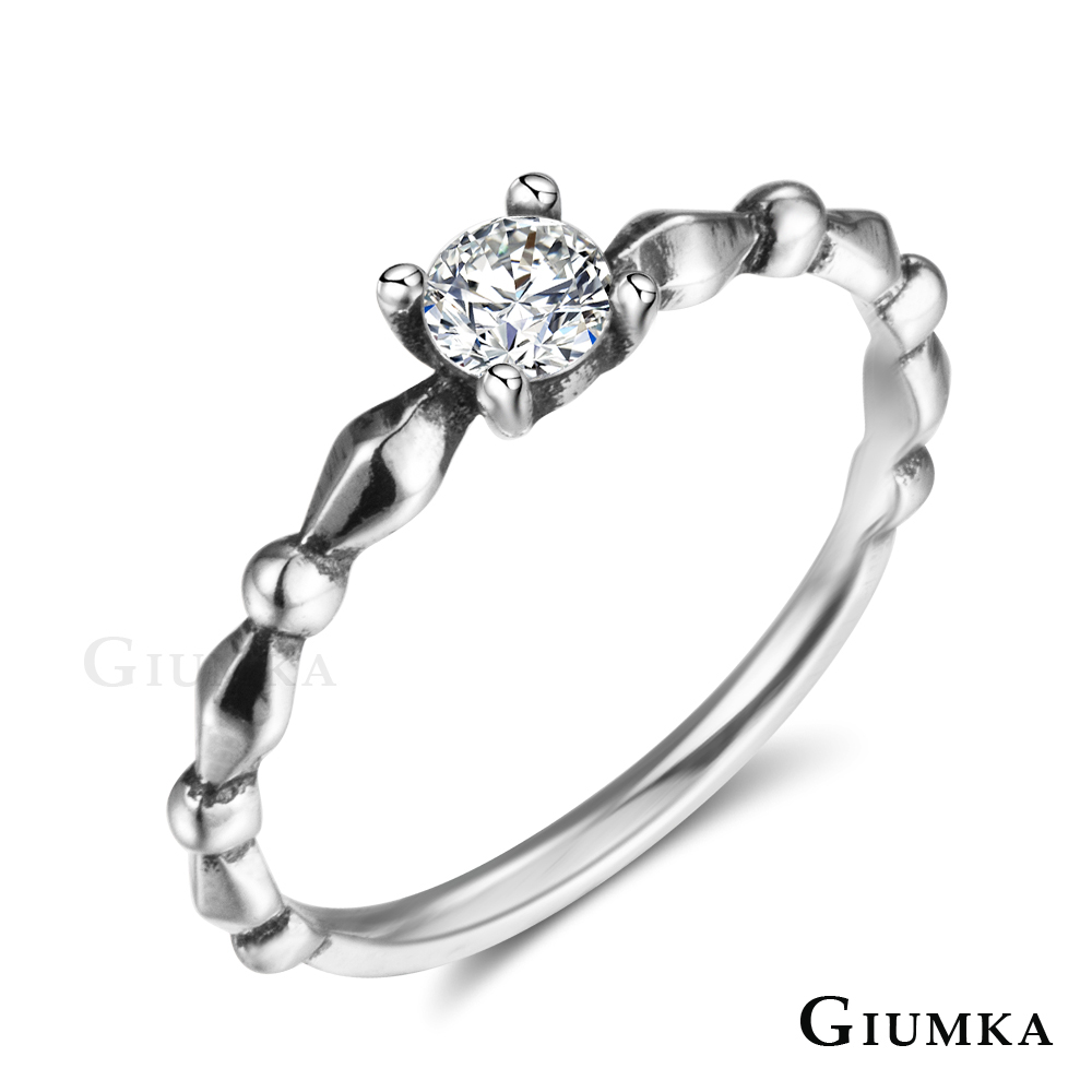 GIUMKA 925純銀 復古單鑽戒指 MRS07046