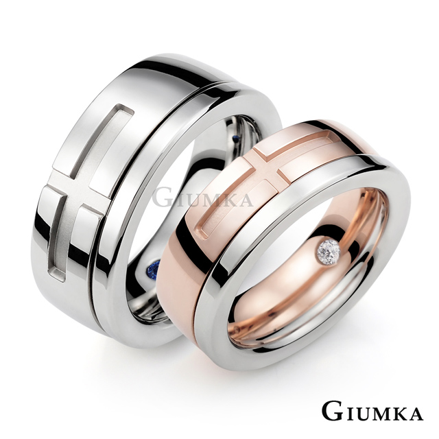GIUMKA MIX約定一世白鋼情侶戒指 MR591-2