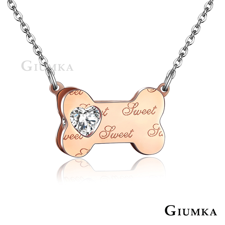 【GIUMKA】 寵愛珠寶白鋼項鍊 玫金 MN4107-2