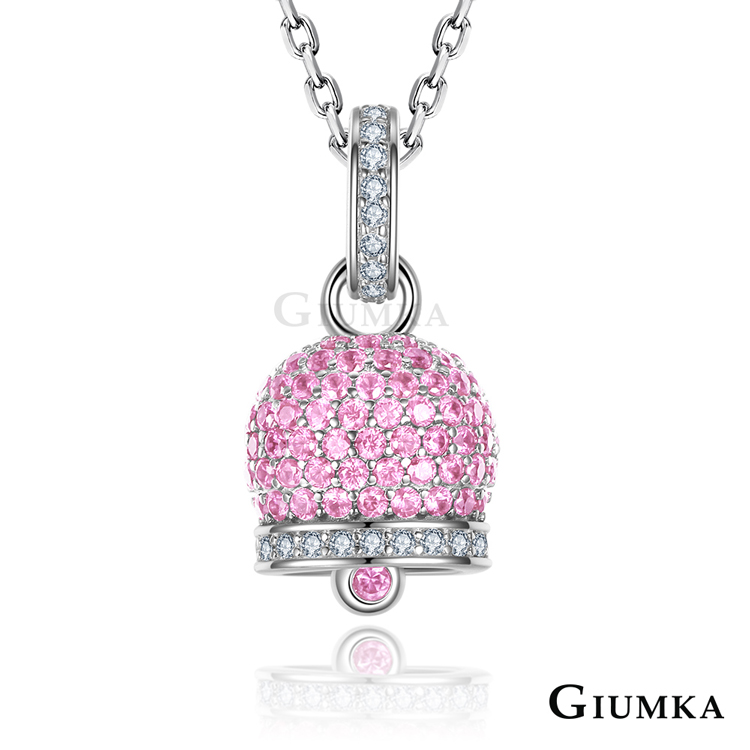 【GIUMKA】925純銀 聖誕鈴鐺 純銀項鍊 粉色款 MNS06021-5