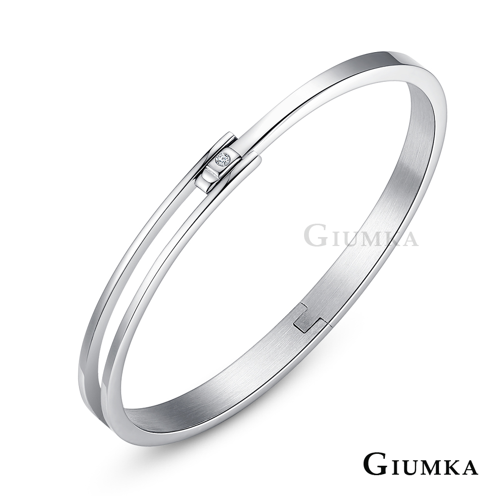 【GIUMKA】情有獨鍾情侶手環 銀色細版 MB5002-1F