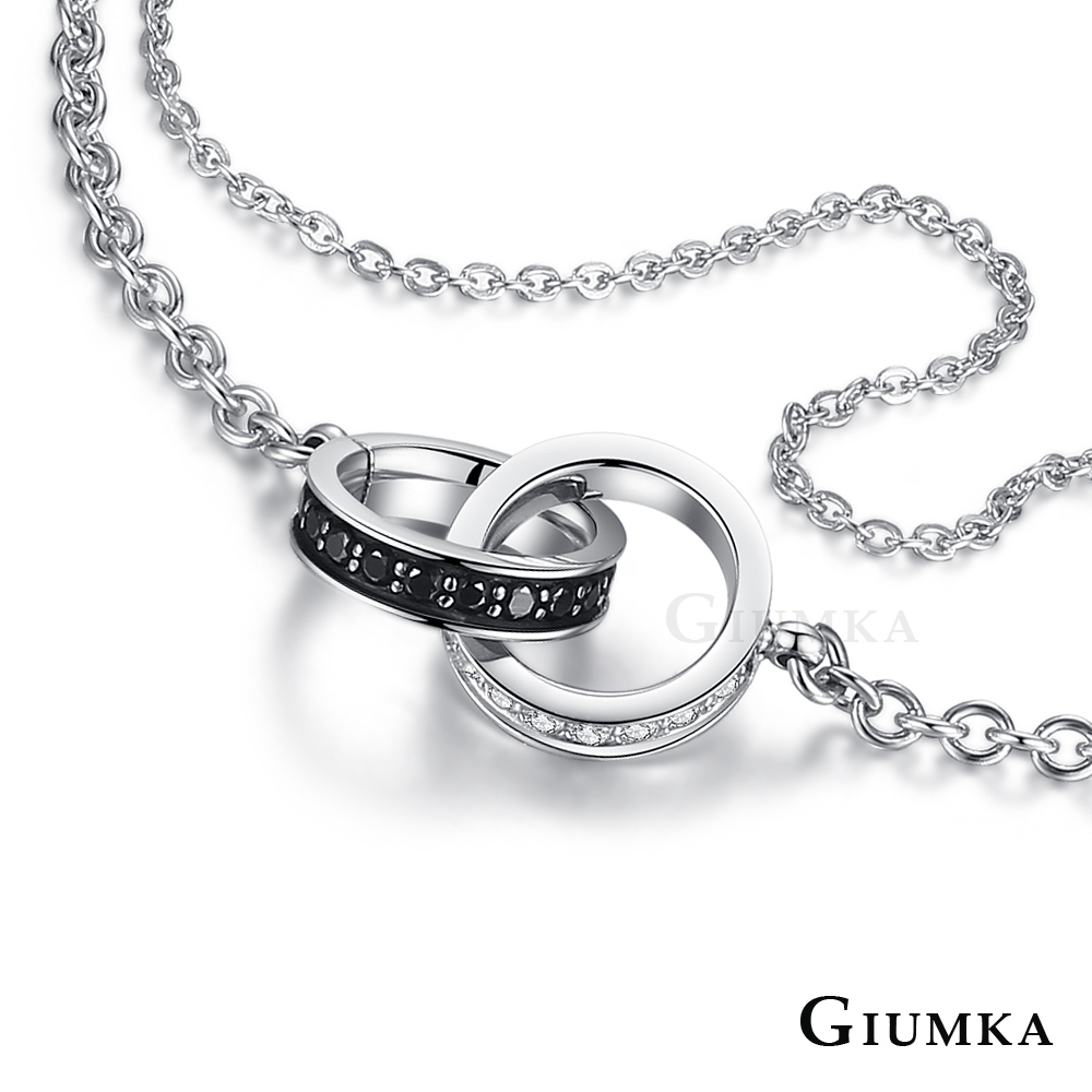 【GIUMKA】雙環白鋼手鍊 銀色女鍊 MH06023-1