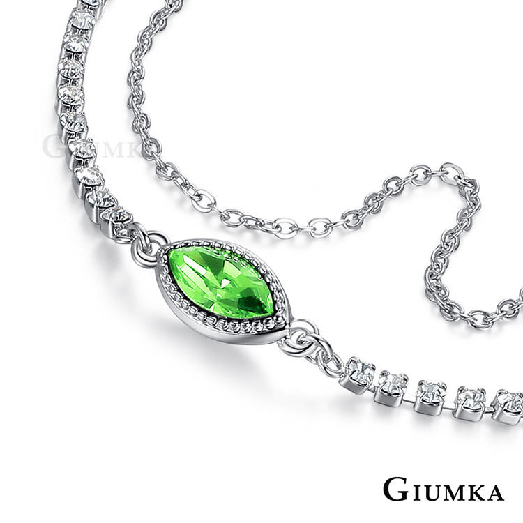 【GIUMKA】幸福果實施華洛世奇水晶元素手鍊 銀色綠款 MH06015-2