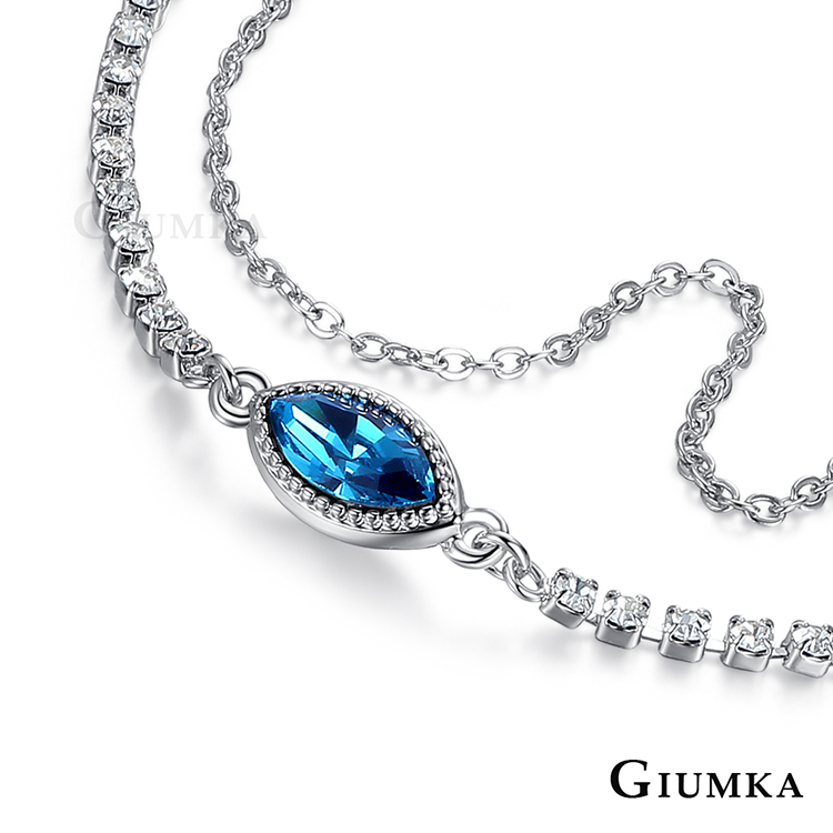 【GIUMKA】幸福果實施華洛世奇水晶元素手鍊 銀色藍款 MH06015-3