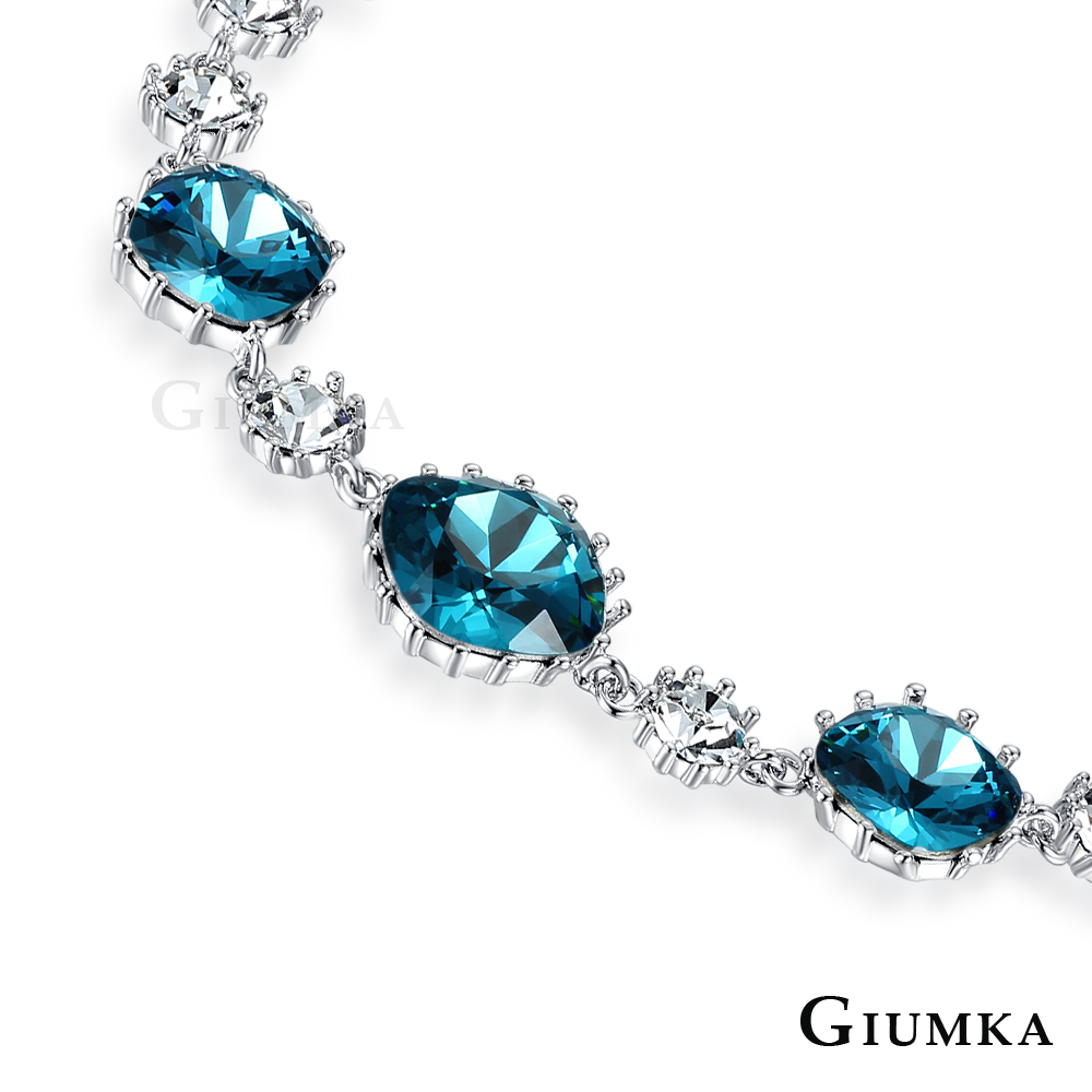 【GIUMKA】幸福洋溢施華洛世奇水晶元素手鍊 藍色款 MH06013-1