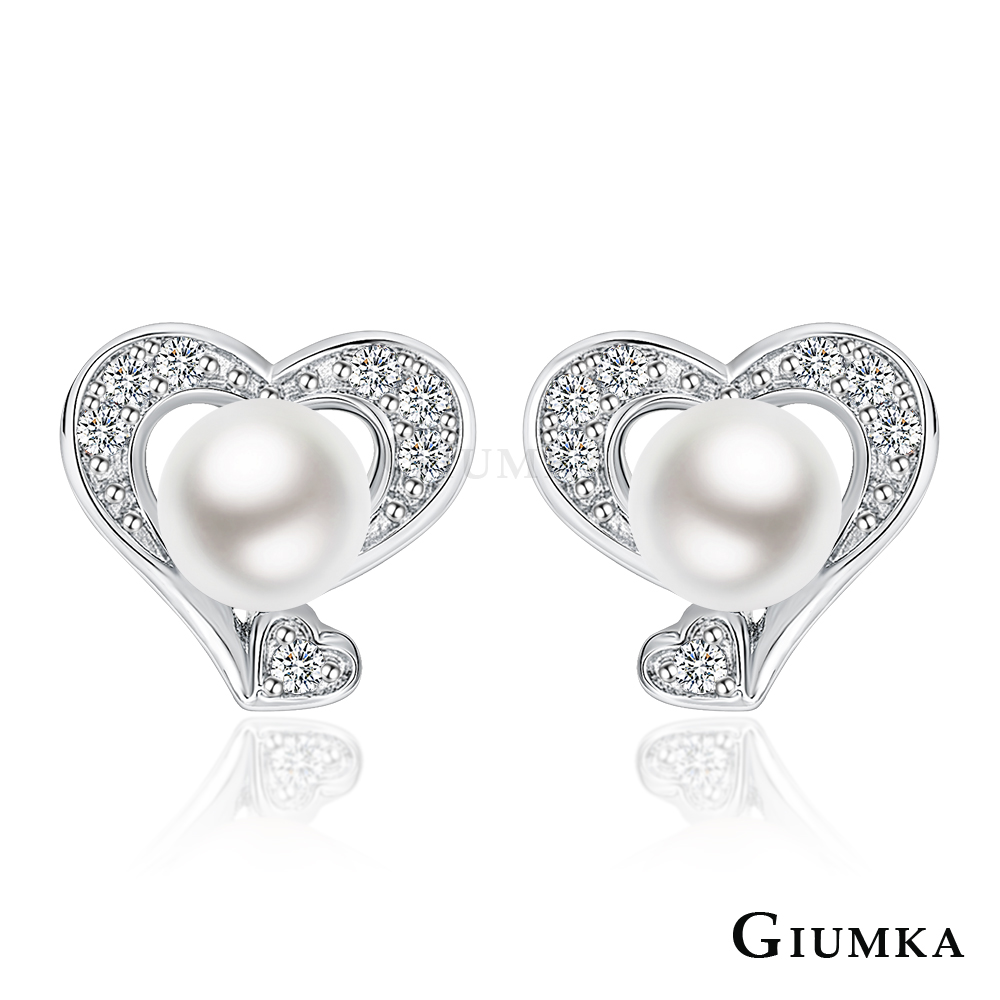 【GIUMKA】925純銀 珍心真意珍珠耳釘耳環 MFS06071