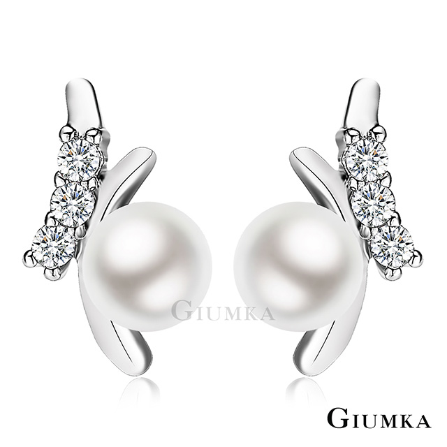 GIUMKA 唯美蝸牛珍珠純銀耳環 MFS06087