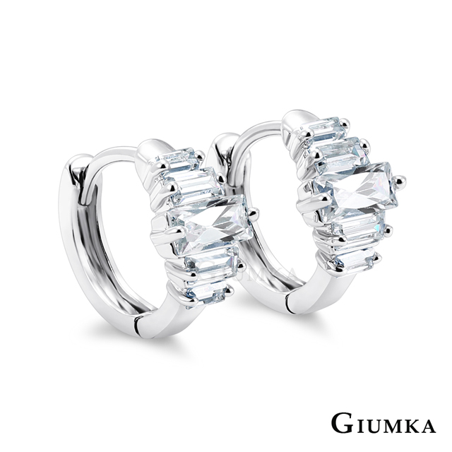 GIUMKA 璀璨時尚 易扣式耳環 銀色款 MF07019-1