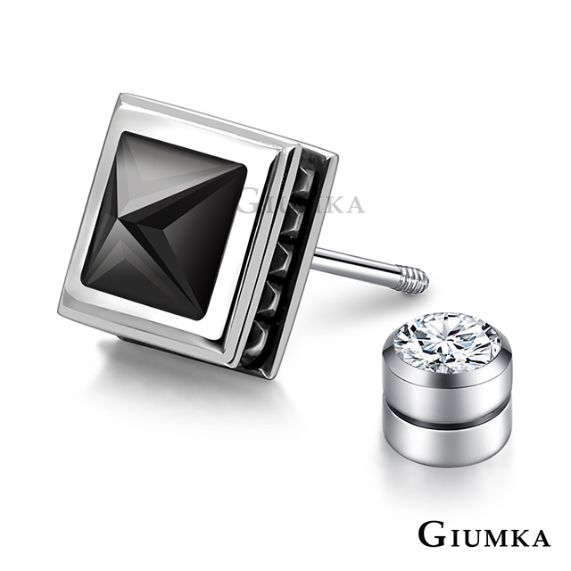 【GIUMKA個性潮男】時尚方鑽白鋼耳環 多款任選 MF08008