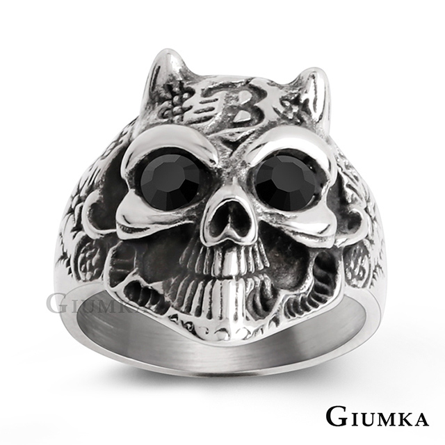 GIUMKA 魔鬼面具白鋼個性戒指 MR08004