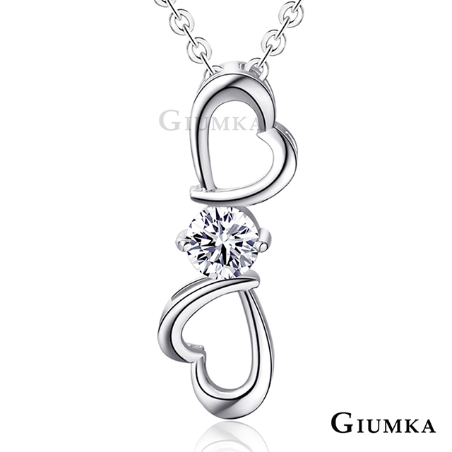 GIUMKA 925純銀項鏈 心心相繫 兩色任選 MN00125-1