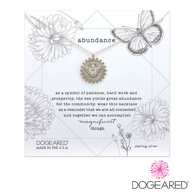 【美國 Dogeared】Abundance Bee 魅力蜜蜂硬幣純銀項鍊