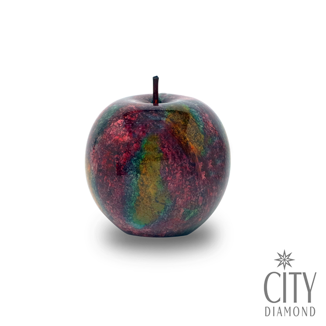 City Diamond 引雅【七彩玉石】大蘋果造型擺件配飾-花蓮特產