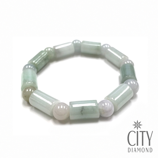 City Diamond 引雅【開運手鍊】天然緬甸玉竹節手鍊(TCB0771)