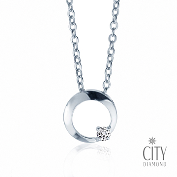 City Diamond引雅 鑽石白K5分圓型墬(WP0146)
