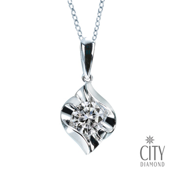 City Diamond『晶瑩湖泊』30分鑽石項鍊 H1023