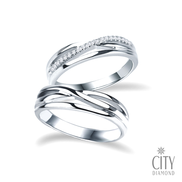 City Diamond引雅『編織愛』鑽石結婚對戒L00441-442