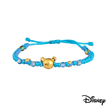 Disney迪士尼金飾 雀躍米奇黃金編織手鍊之三