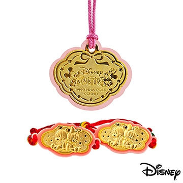 Disney迪士尼金飾 寶貝樂園三件式黃金彌月禮盒-0.3錢