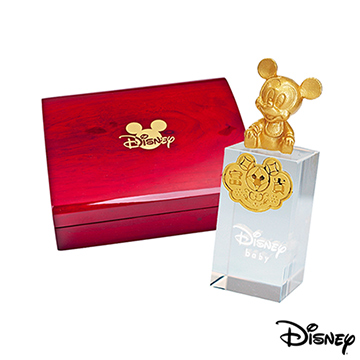 Disney迪士尼金飾 米奇水晶印章木盒