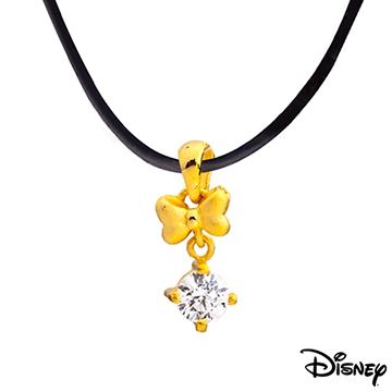 Disney迪士尼金飾 蝴蝶美妮黃金墜子 送項鍊